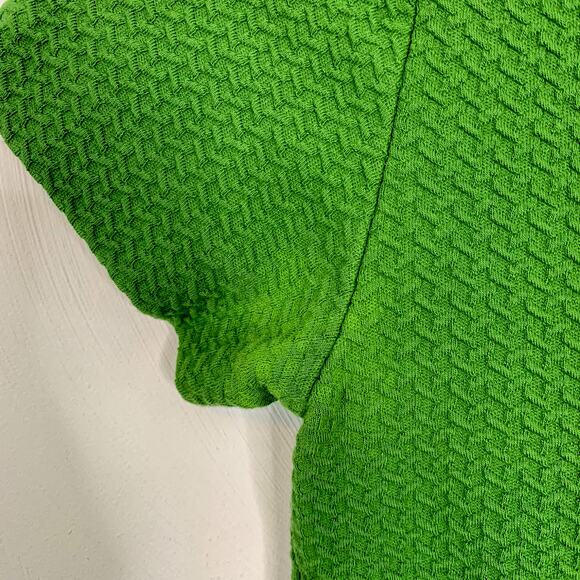 Ganni Green Textured A-Line Dress - Picture 4 of 10